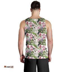 Aussie Pink Cockatoo Flowers Seamless Pattern Men Tank Top LT9