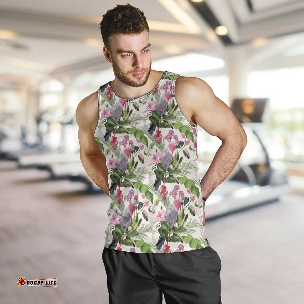 Aussie Pink Cockatoo Flowers Seamless Pattern Men Tank Top LT9