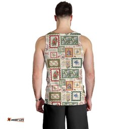 Aussie Birds Christmas La La Land Men Tank Top Beige Vintage Stamp Edition LT9