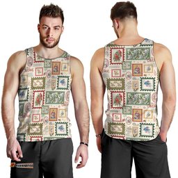 Aussie Birds Christmas La La Land Men Tank Top Beige Vintage Stamp Edition LT9