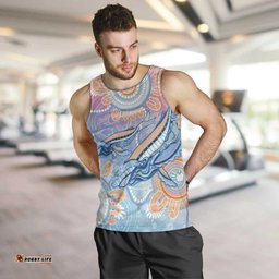 Aussie NAIDOC Week Pastel Men Tank Top Dreaming Whales LT7
