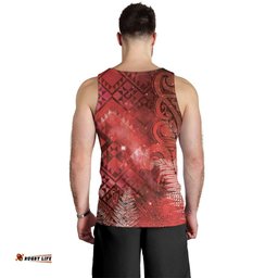 Aotearoa Taniko Matariki Men Tank Top Cosmic Red LT7