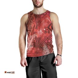 Aotearoa Taniko Matariki Men Tank Top Cosmic Red LT7