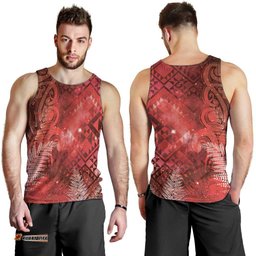 Aotearoa Taniko Matariki Men Tank Top Cosmic Red LT7