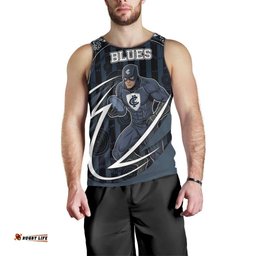 Custom Carlton Navy Men Tank Top Captain With Aboriginal Art DT05