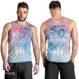 Australia NAIDOC Week 2026 50 Years Deadly Men Tank Top Celestial Glows LT7
