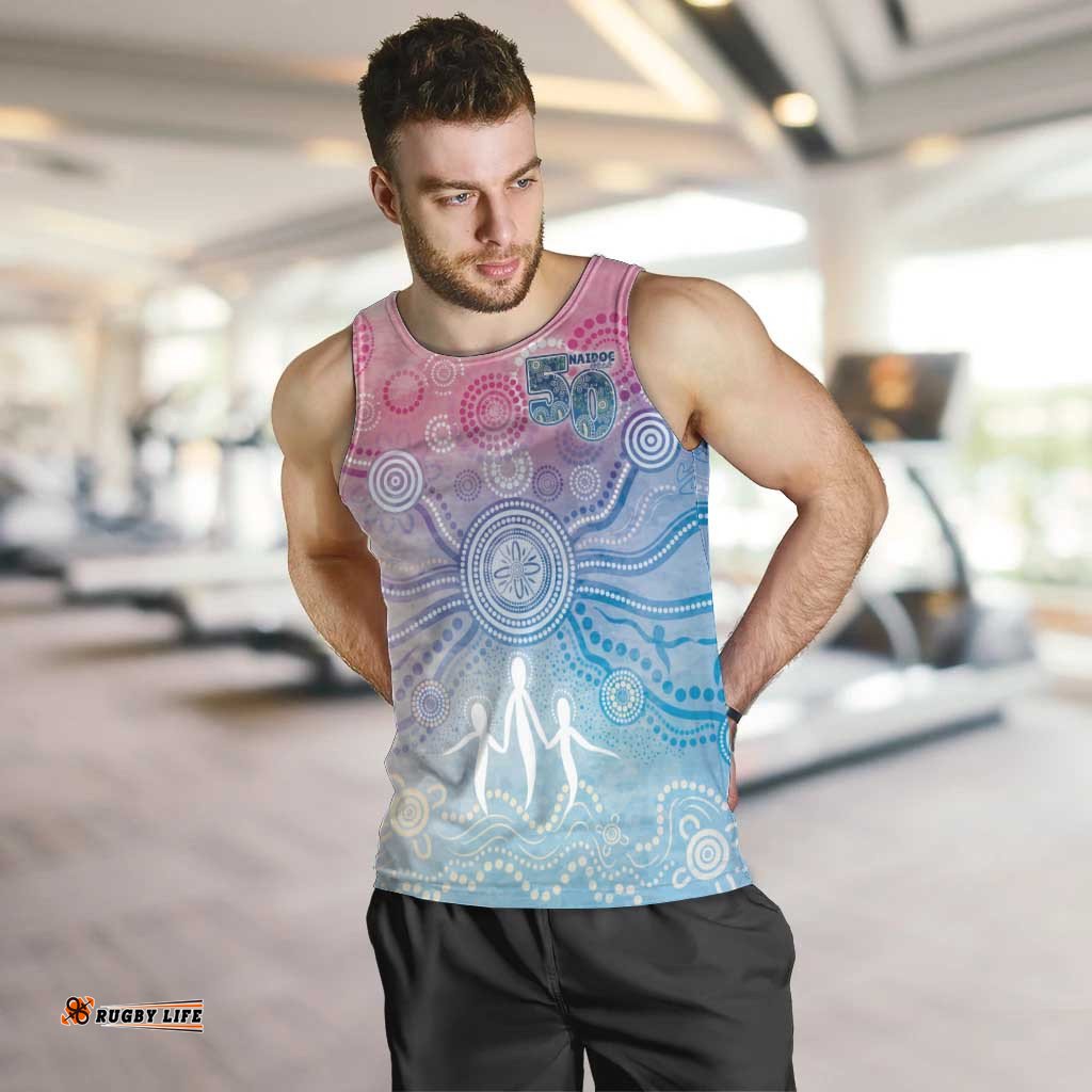 Australia NAIDOC Week 2026 50 Years Deadly Men Tank Top Celestial Glows LT7