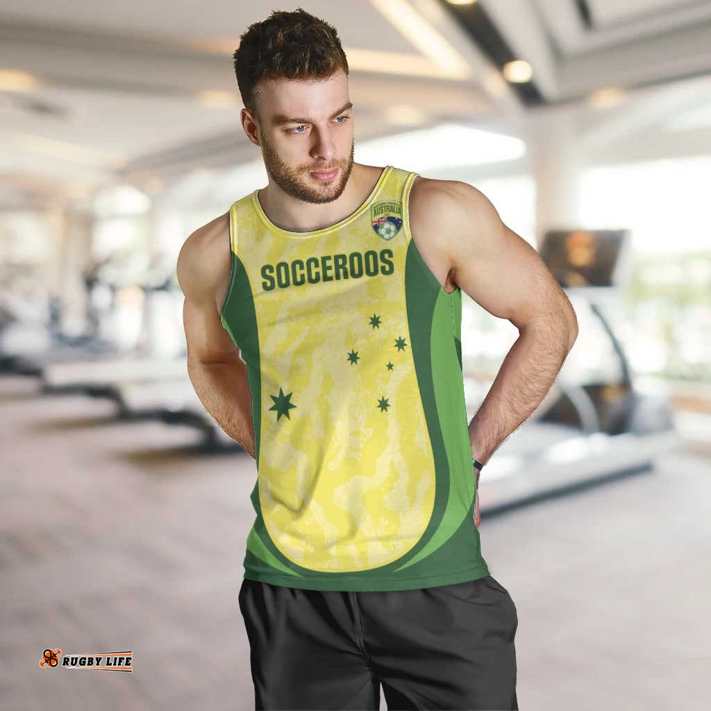 Australia Football Custom Men Tank Top Go Socceroos Grunge Sporty Style LT14
