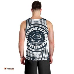 Carlton Football Club Men Tank Top Indigenous Monochrome Dot Art Mascot Style TS04