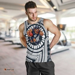 Carlton Football Club Men Tank Top Indigenous Monochrome Dot Art Mascot Style TS04