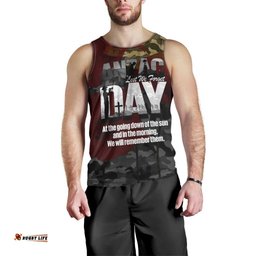 Australia ANZAC Day Men Tank Top We Will Remember Them Poppy Camouflage LT14
