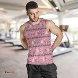 Australia Pink Galah Christmas Men Tank Top Eolophus Roseicapilla Bottlebrush Seamless LT14