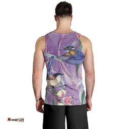 Australia Epilepsy Awareness Men Tank Top Purple Fairy Wren with Eucalyptus Flowers LT7