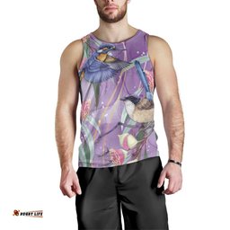 Australia Epilepsy Awareness Men Tank Top Purple Fairy Wren with Eucalyptus Flowers LT7