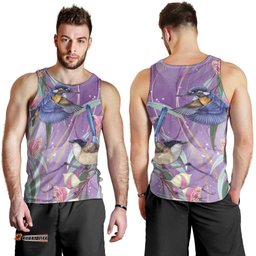 Australia Epilepsy Awareness Men Tank Top Purple Fairy Wren with Eucalyptus Flowers LT7