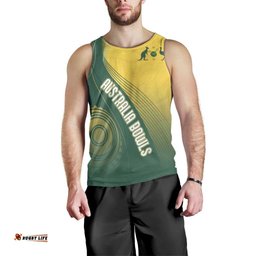 Australia Bowls Personalised Men Tank Top Basic Marble Glaze - National Color LT7