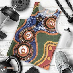 Australia NAIDOC Week 2026 Men Tank Top 50 Years of Deadly Dhari Snake Aboriginal Art LT14