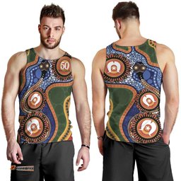 Australia NAIDOC Week 2026 Men Tank Top 50 Years of Deadly Dhari Snake Aboriginal Art LT14