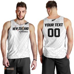 Custom Football New Zealand Men Tank Top Aotearoa United White Version LT01