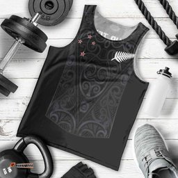 Custom Aotearoa Rugby Men Tank Top Fern Blacks-Traditional Maori Motifs Design LT03