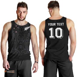 Custom Aotearoa Rugby Men Tank Top Fern Blacks-Traditional Maori Motifs Design LT03
