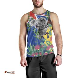 Australia Day Koala Men Tank Top Aussie Aussie Aussie Oi Oi Oi Blue Color LT9