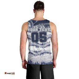 Custom Geelong Navy Men Tank Top Playful Cat Kicking Ball DT05