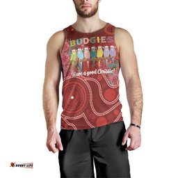 Australia Budgerigar Christmas Personalised Men Tank Top Budgies Hakea Have A Good Chrissie LT14