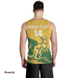 Custom Australia Soccer Men Tank Top 2025 Go Matildas Marble Grunge Style LT14