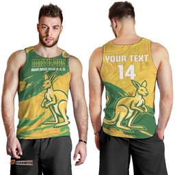 Custom Australia Soccer Men Tank Top 2025 Go Matildas Marble Grunge Style LT14