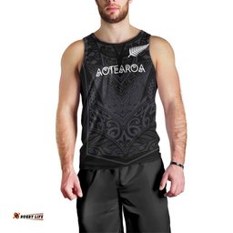 Custom Aotearoa Rugby Men Tank Top The Blacks-Sporty T90 Style LT03