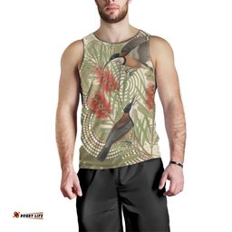 Australia Eastern Spinebill Men Tank Top Aussie Honeyeater Bottlebrush Indigenous Art LT14