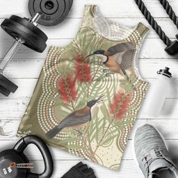 Australia Eastern Spinebill Men Tank Top Aussie Honeyeater Bottlebrush Indigenous Art LT14