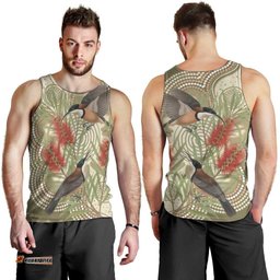 Australia Eastern Spinebill Men Tank Top Aussie Honeyeater Bottlebrush Indigenous Art LT14