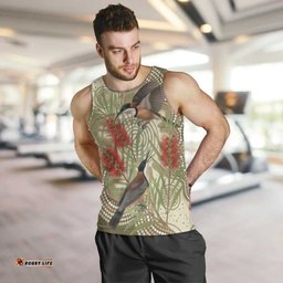 Australia Eastern Spinebill Men Tank Top Aussie Honeyeater Bottlebrush Indigenous Art LT14