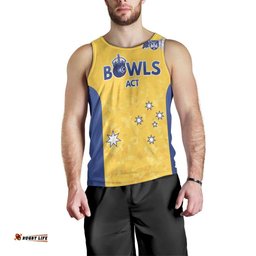 Australian ACT Lawn Bowls Custom Men Tank Top Aussie Minimalist Style LT9