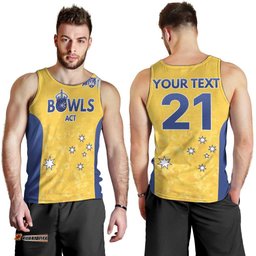 Australian ACT Lawn Bowls Custom Men Tank Top Aussie Minimalist Style LT9