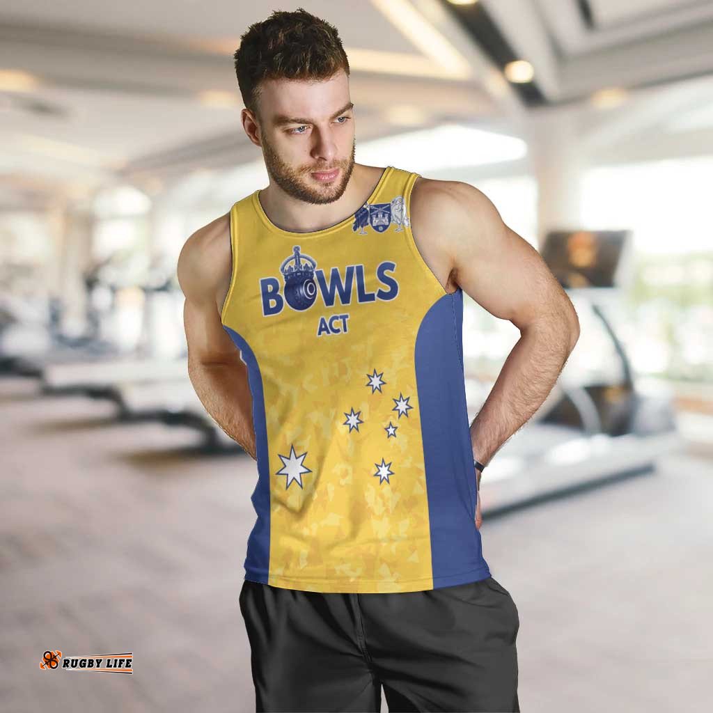 Australian ACT Lawn Bowls Custom Men Tank Top Aussie Minimalist Style LT9