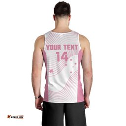 Custom Bowls Australia Breast Cancer Men Tank Top Pink Ribbon Curve Sporty LT14