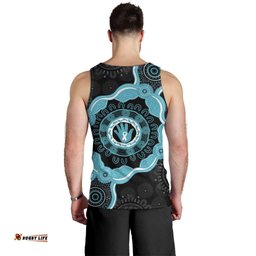 Australia Ovarian Cancer Awareness Men Tank Top Brave Strong Teal Ribbon Aboriginal Art LT14
