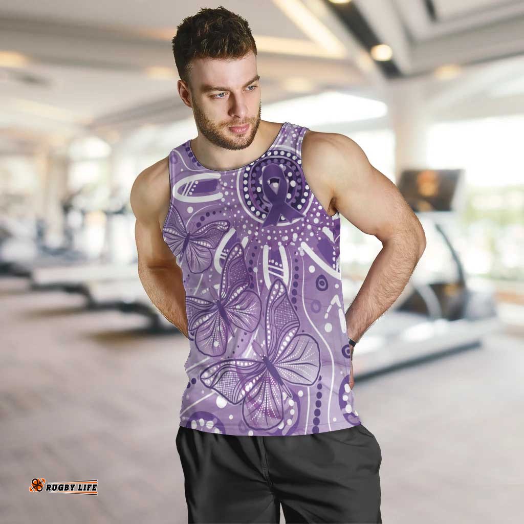 Australia Epilepsy Awareness Indigenous Men Tank Top Butterfly Aboriginal Art LT7