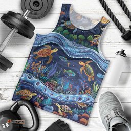 Australian Landscapes Men Tank Top Aboriginal Dreamtime Story LT9