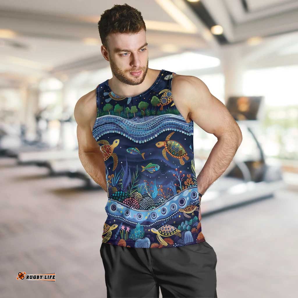 Australian Landscapes Men Tank Top Aboriginal Dreamtime Story LT9