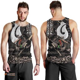 Aotearoa Hei Matau Men Tank Top Haka Kiwi Mix Maori Mangopare LT14