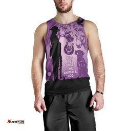 Australia Animals ANZAC Day Men Tank Top Lest We Forget The Animals Too Purple Poppy LT14