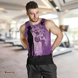 Australia Animals ANZAC Day Men Tank Top Lest We Forget The Animals Too Purple Poppy LT14