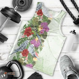 Aussie Budgies Blue And Green Tropical Birds Men Tank Top LT9