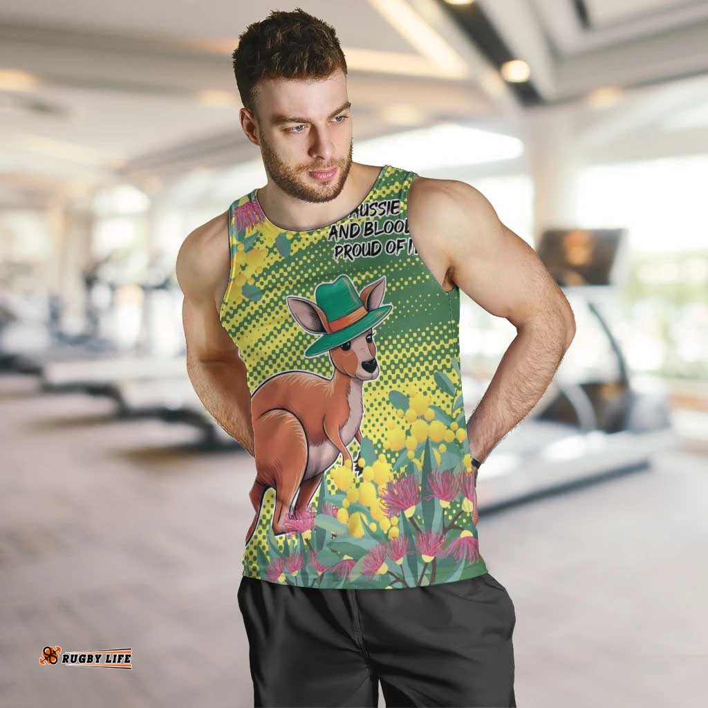 Aussie and Bloody Proud of It Men Tank Top Happy Australia Day LT9