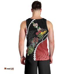 New Zealand Christmas Men Tank Top Flora Map with Birds LT7