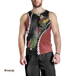 New Zealand Christmas Men Tank Top Flora Map with Birds LT7